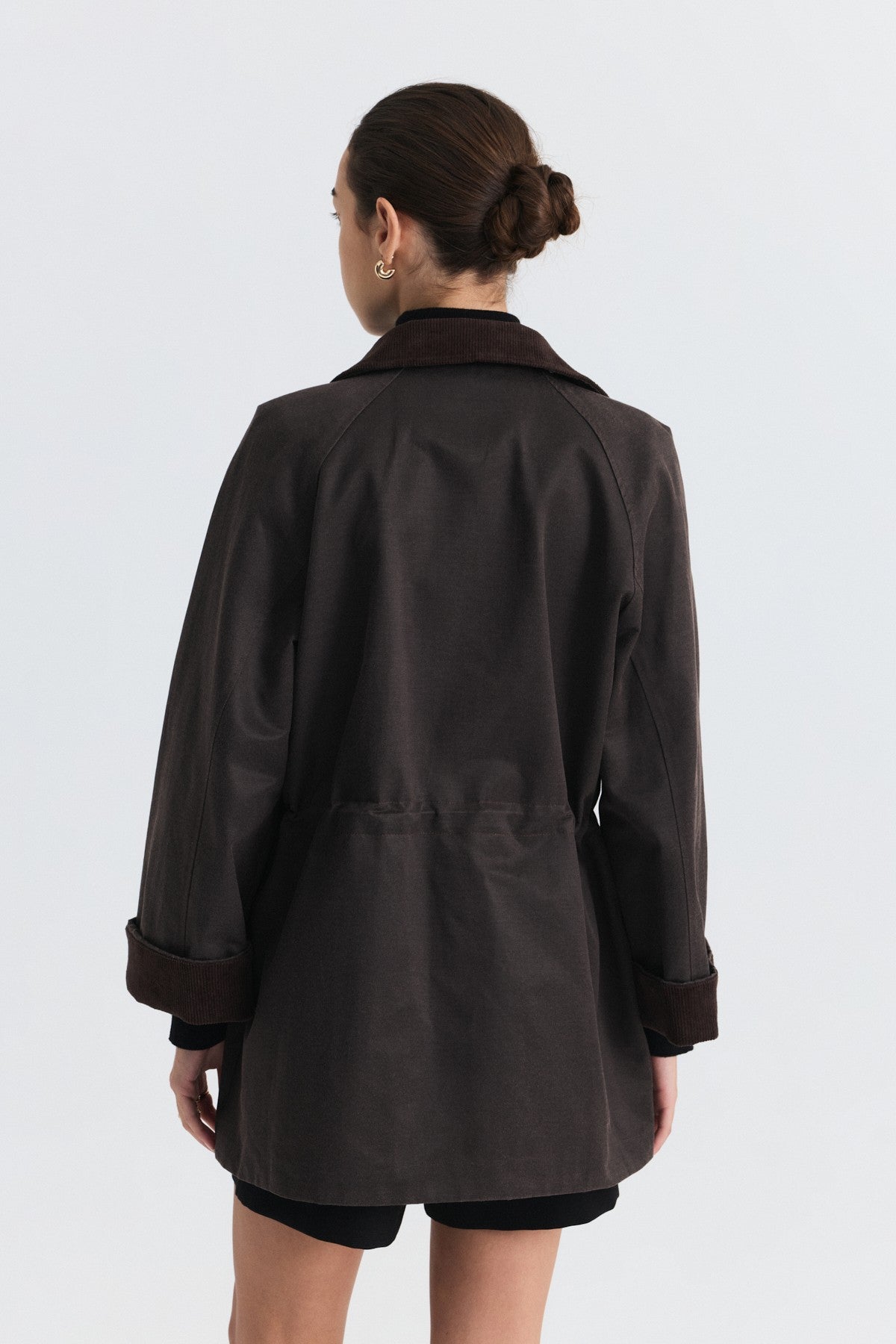 Velvet-Collar Jacket with a Waxed Look