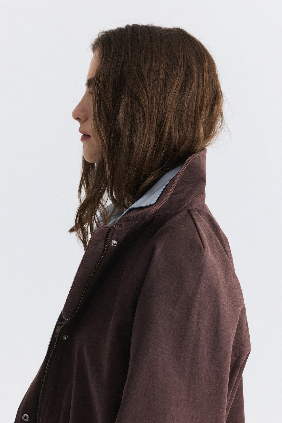 Velvet-Collar Jacket with a Waxed Look
