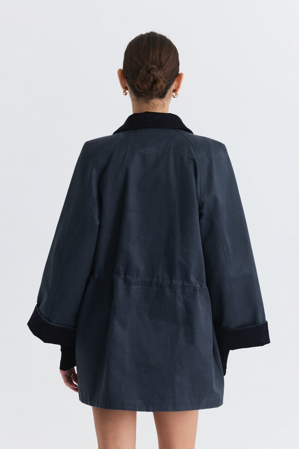 Velvet-Collar Jacket with a Waxed Look