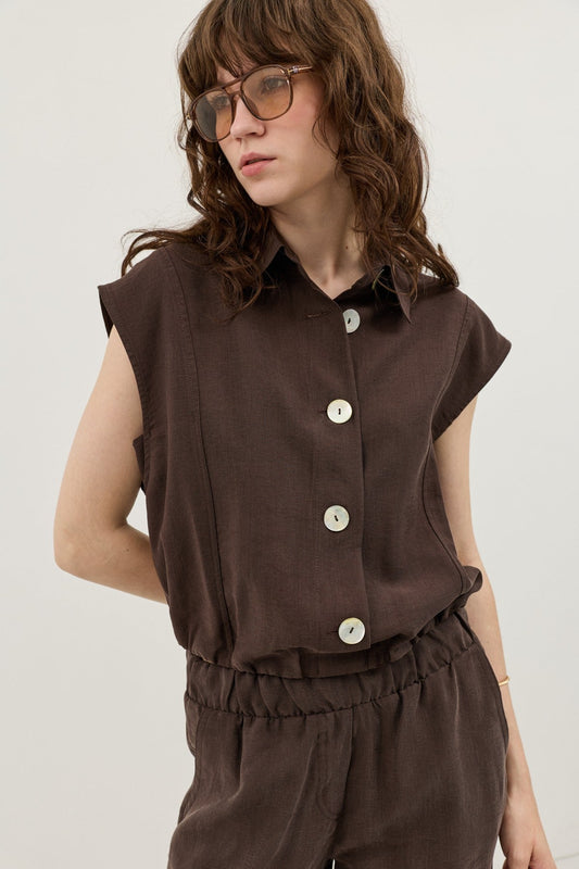Antioch Women's Button-Down Vest with Lyocell Blend