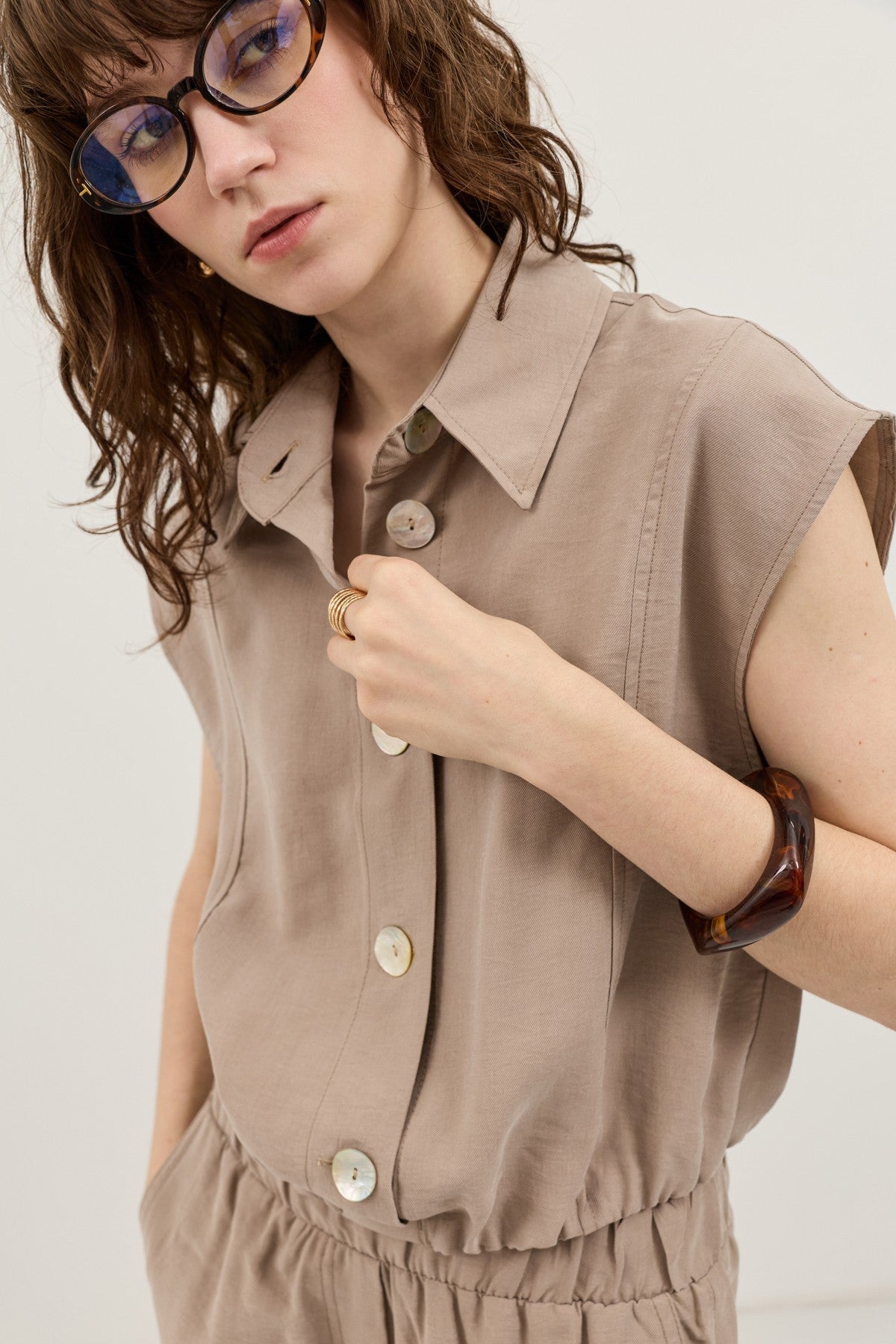 Antioch Women's Button-Down Vest with Lyocell Blend