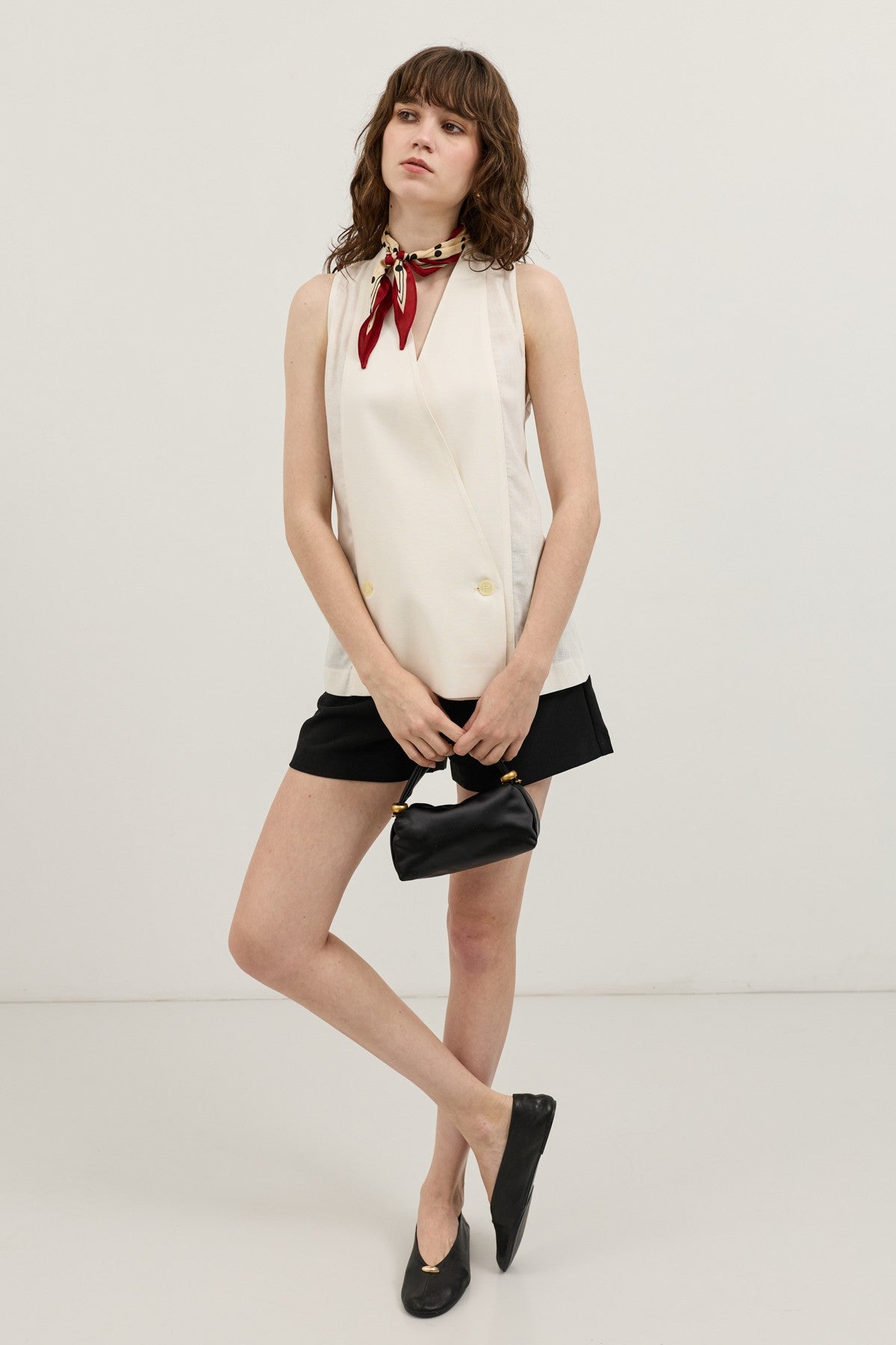 Women's Linen-Blend Wrap-Style Vest