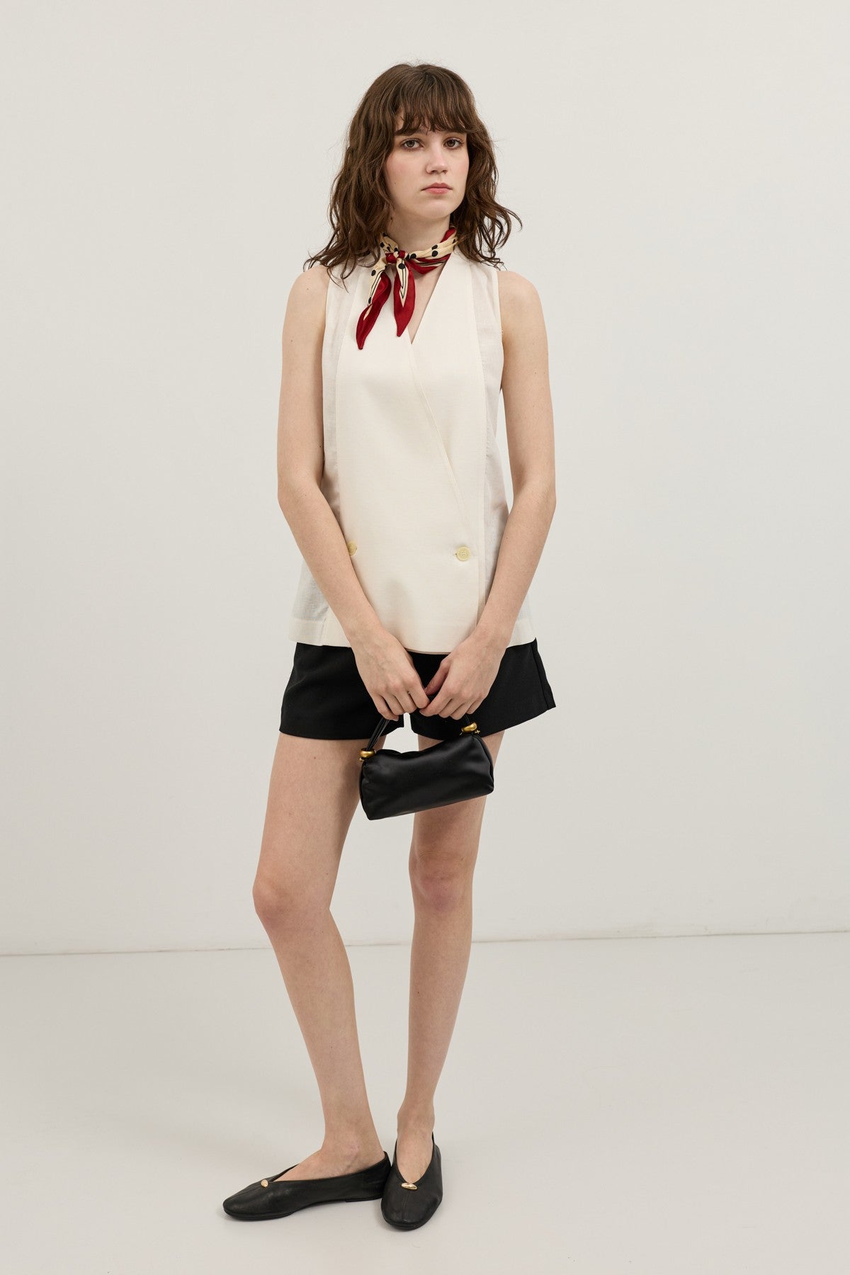 Women's Linen-Blend Wrap-Style Vest