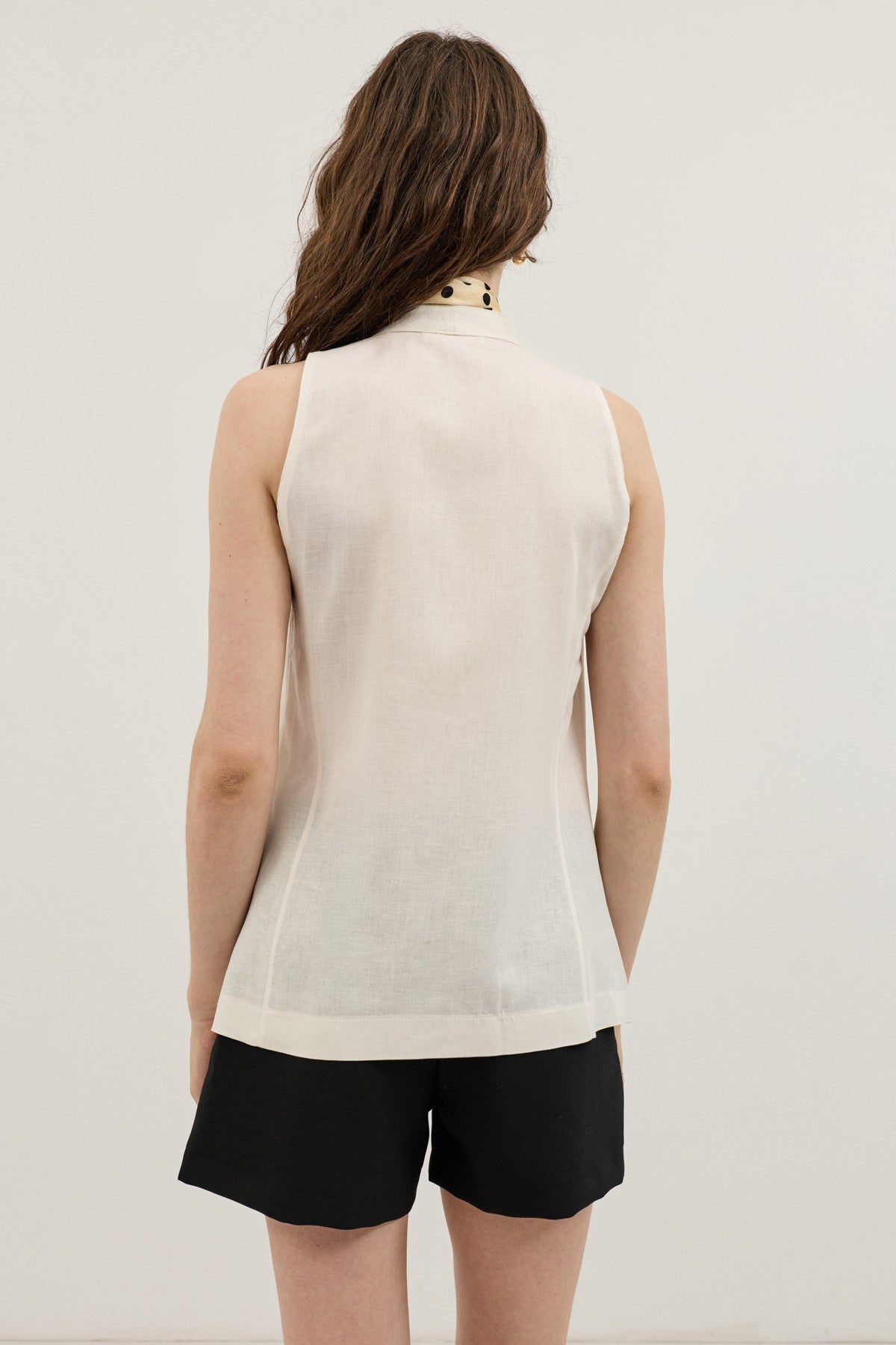 Women's Linen-Blend Wrap-Style Vest