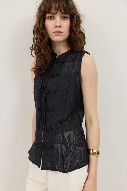 Antioch Embellished Button-Textured Women's Vest