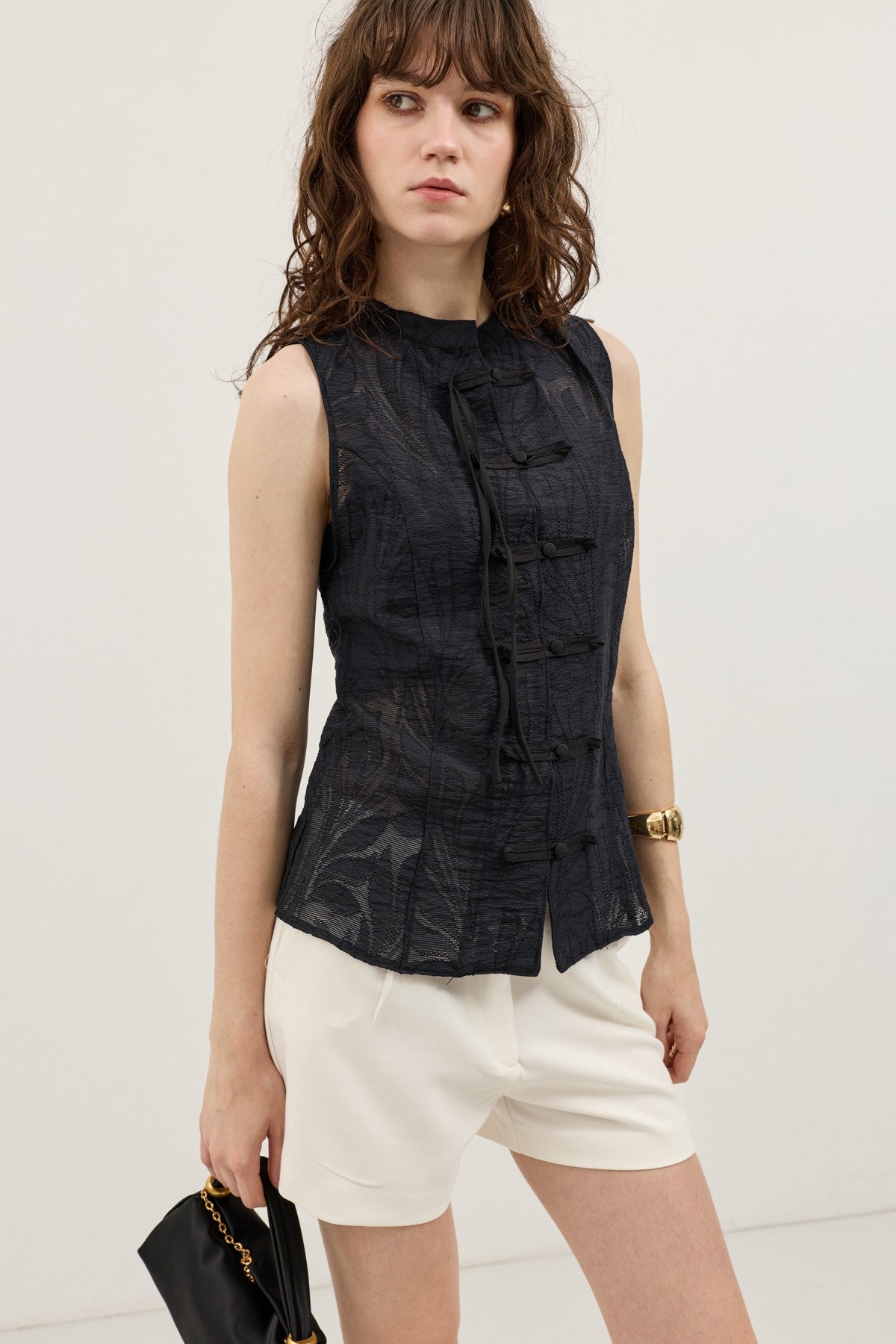 Antioch Embellished Button-Textured Women's Vest