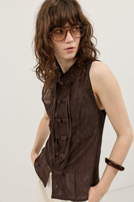 Antioch Embellished Button-Textured Women's Vest