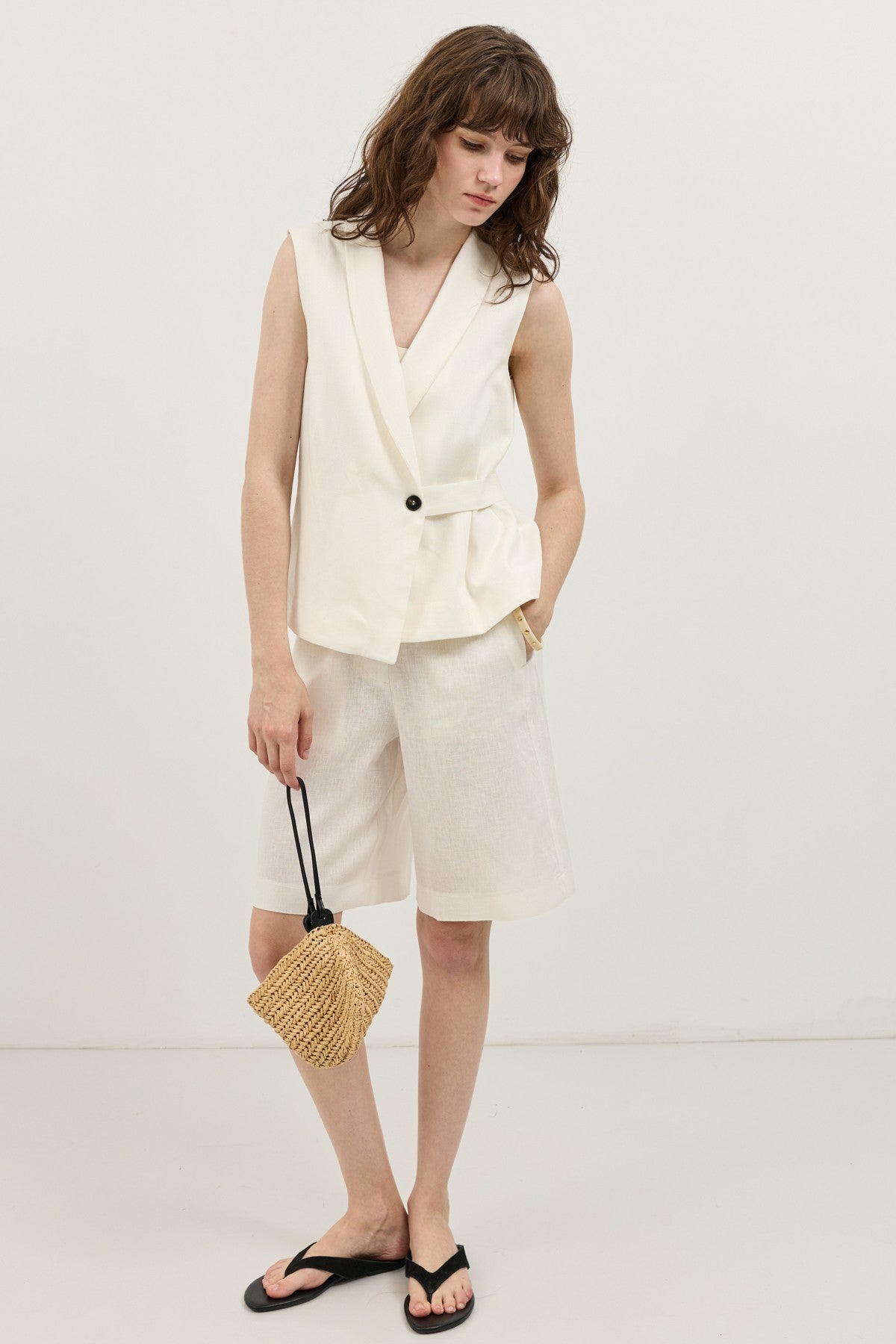 Antioch Linen-Blend Cross-Over Women's Vest