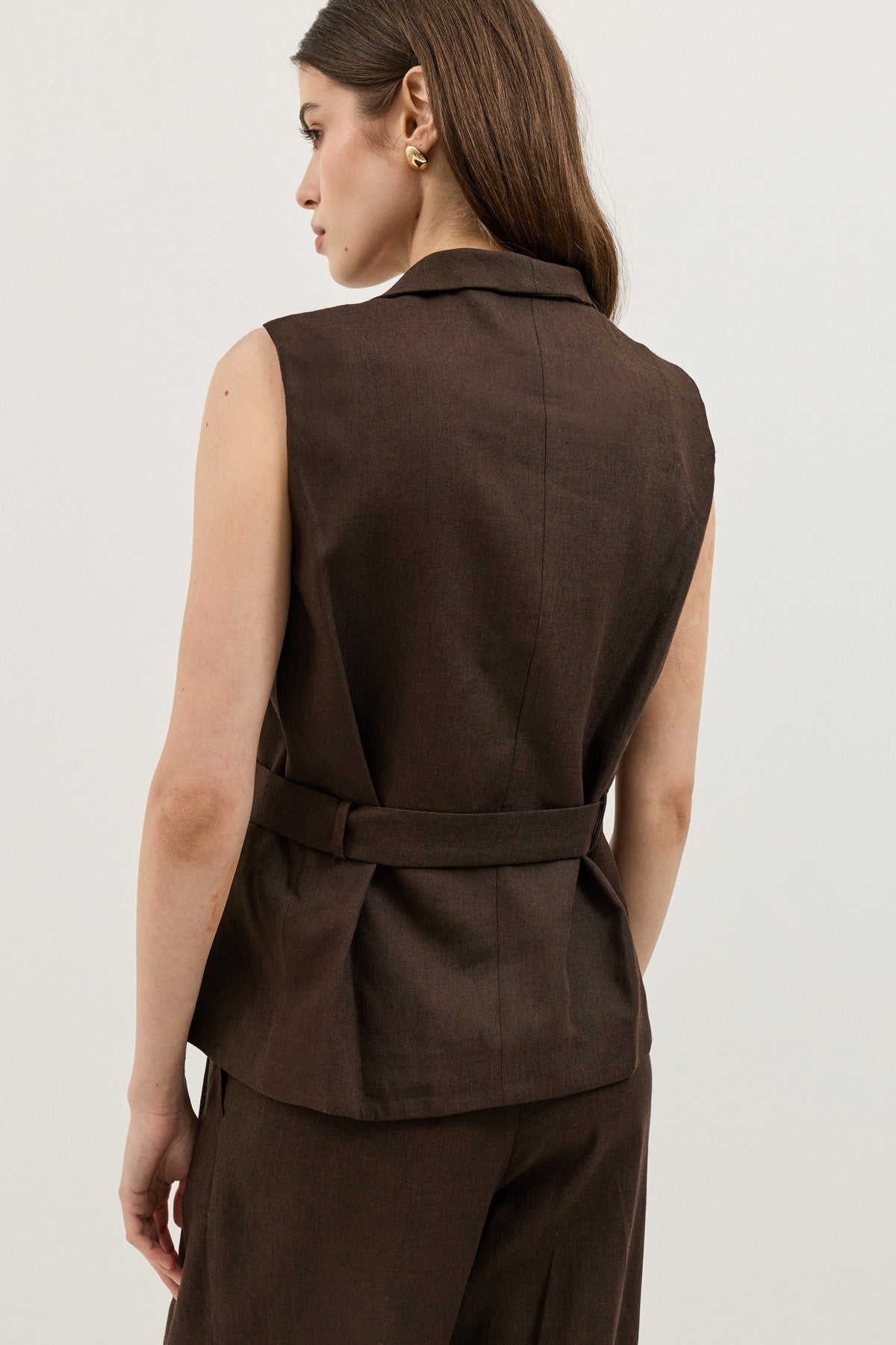 Antioch Linen-Blend Cross-Over Women's Vest