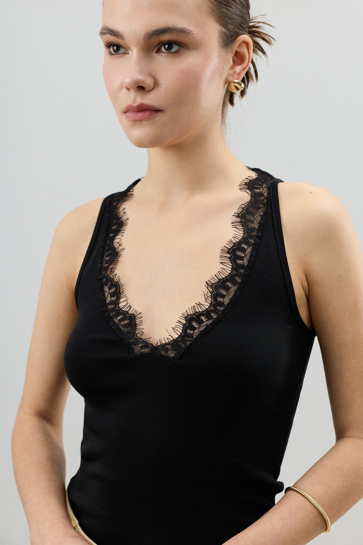 Women's Top with Lace Details on the Collar from Antioch