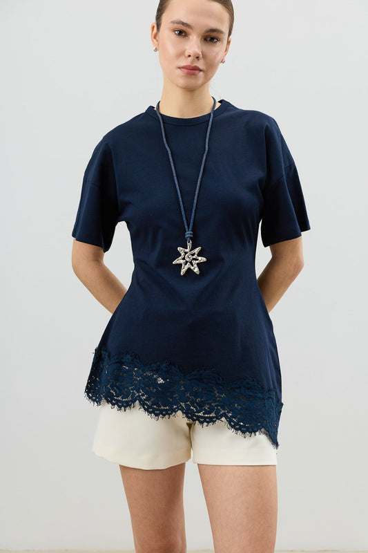 Antioch Lace-Trimmed Cotton Women's T-Shirt