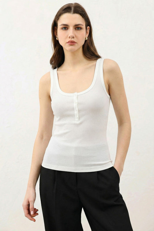 Antioch Women's T-Shirt with Button Detail