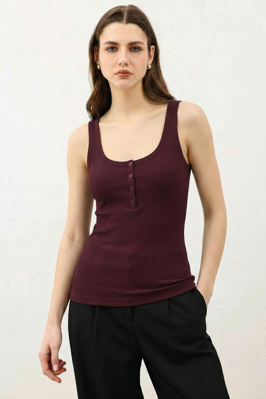 Antioch Women's T-Shirt with Button Detail
