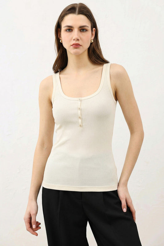 Antioch Women's T-Shirt with Button Detail