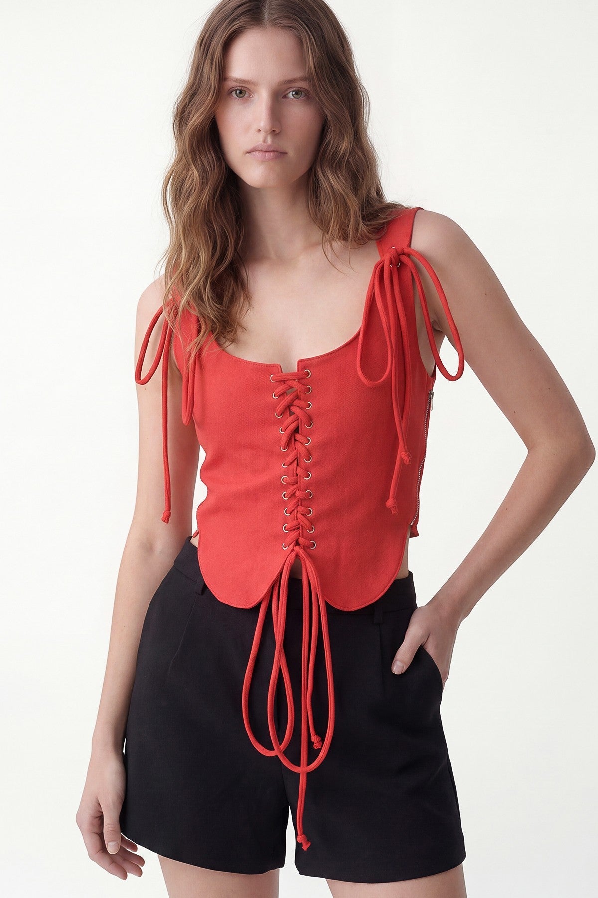 Zippered Corset-Style Top