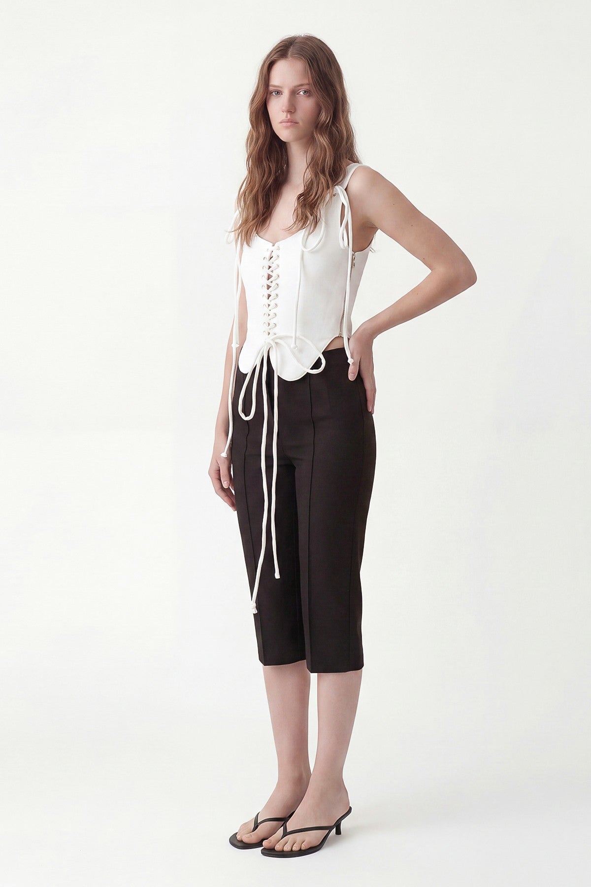 Zippered Corset-Style Top