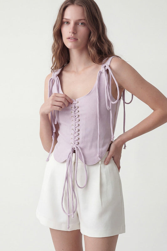 Zippered Corset-Style Top