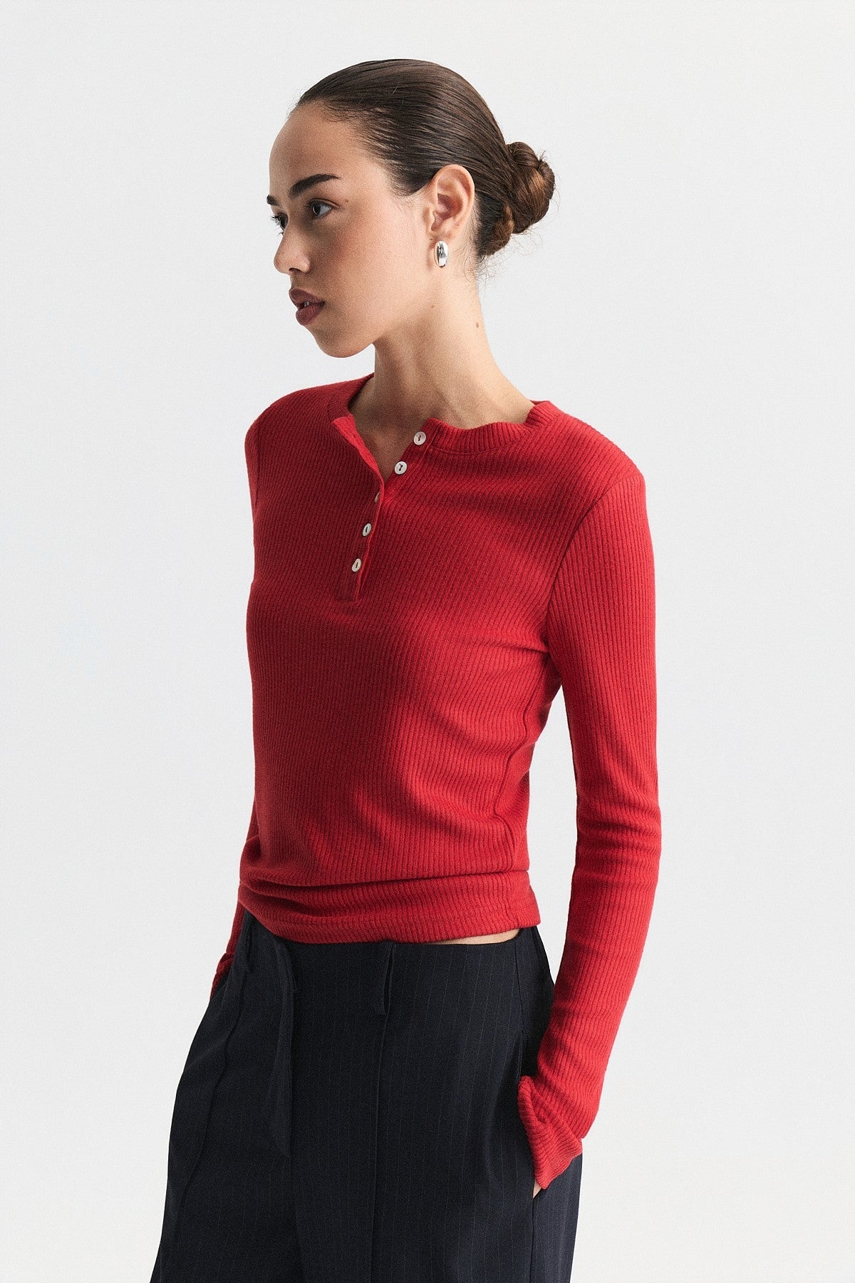 Henley Knit T-Shirt