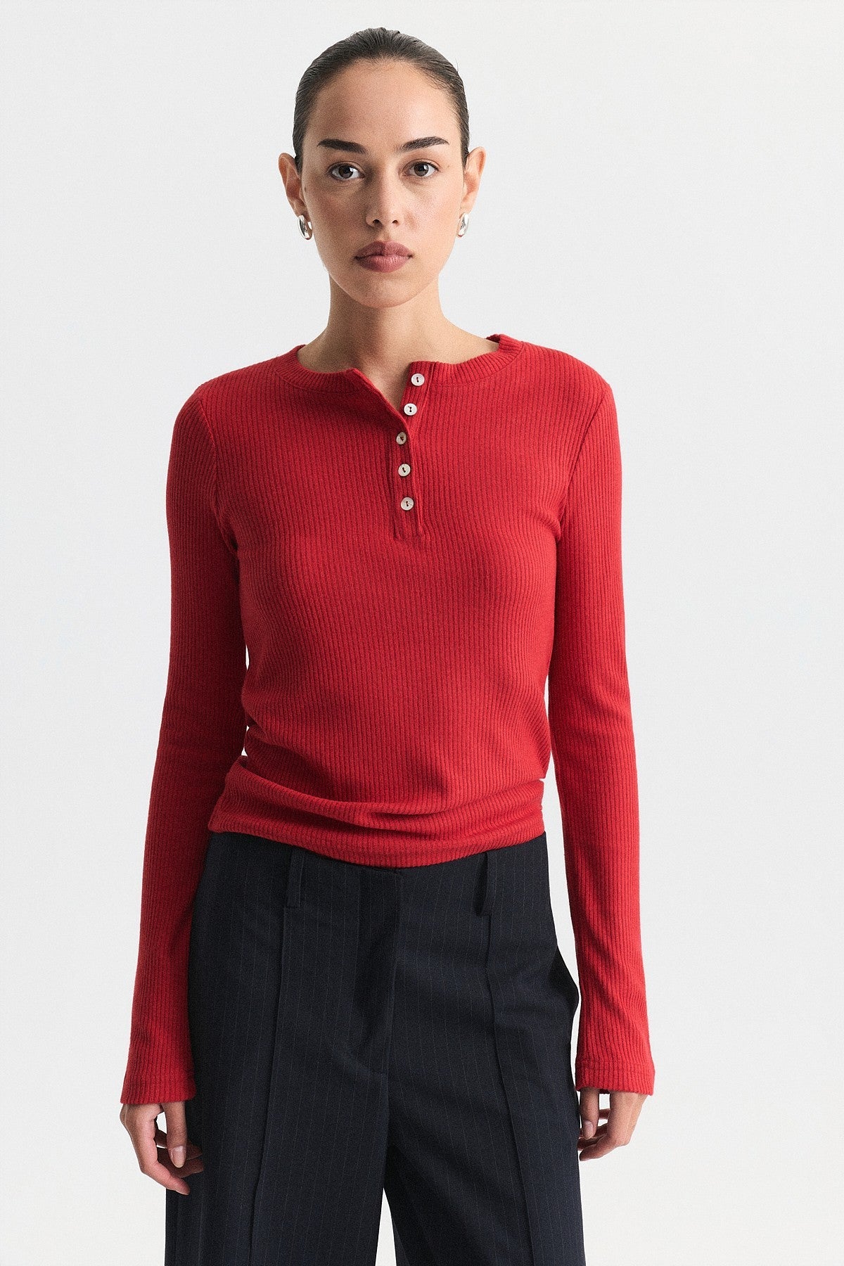 Henley Knit T-Shirt