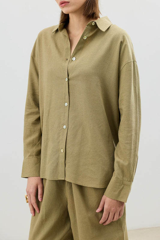Antioch Linen-Blend Women's Shirt and Pants Set