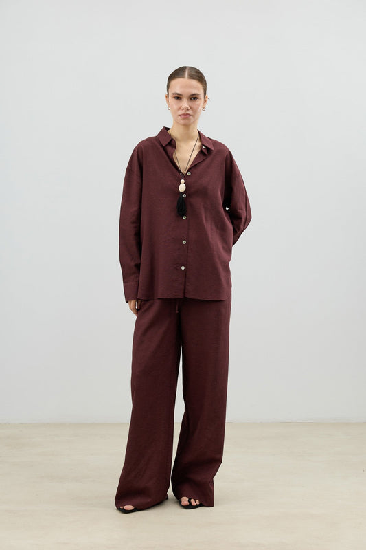 Antioch Linen-Blend Women's Shirt and Pants Set