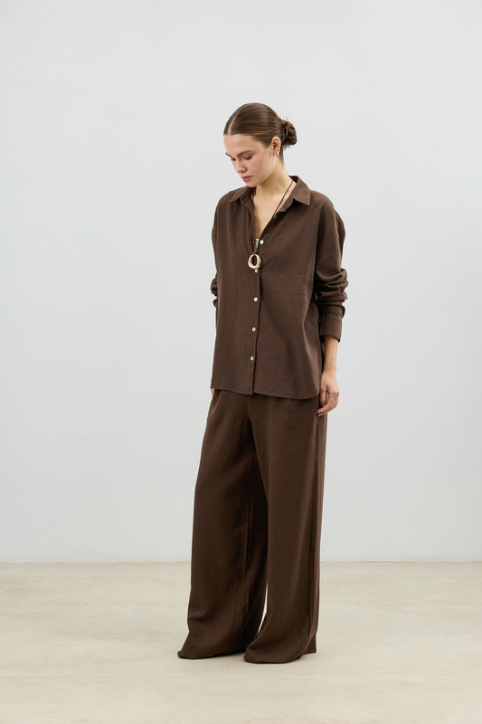 Antioch Linen-Blend Women's Shirt and Pants Set