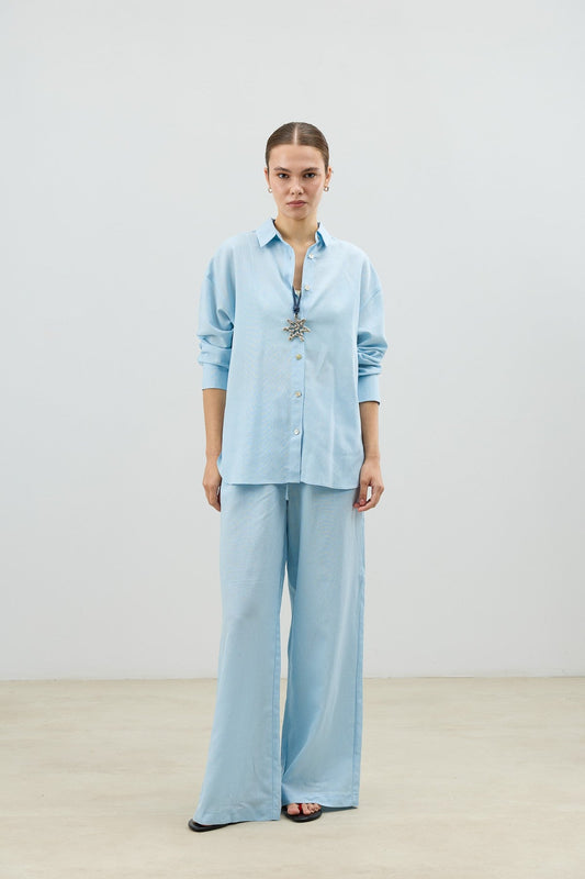 Antioch Linen-Blend Women's Shirt and Pants Set
