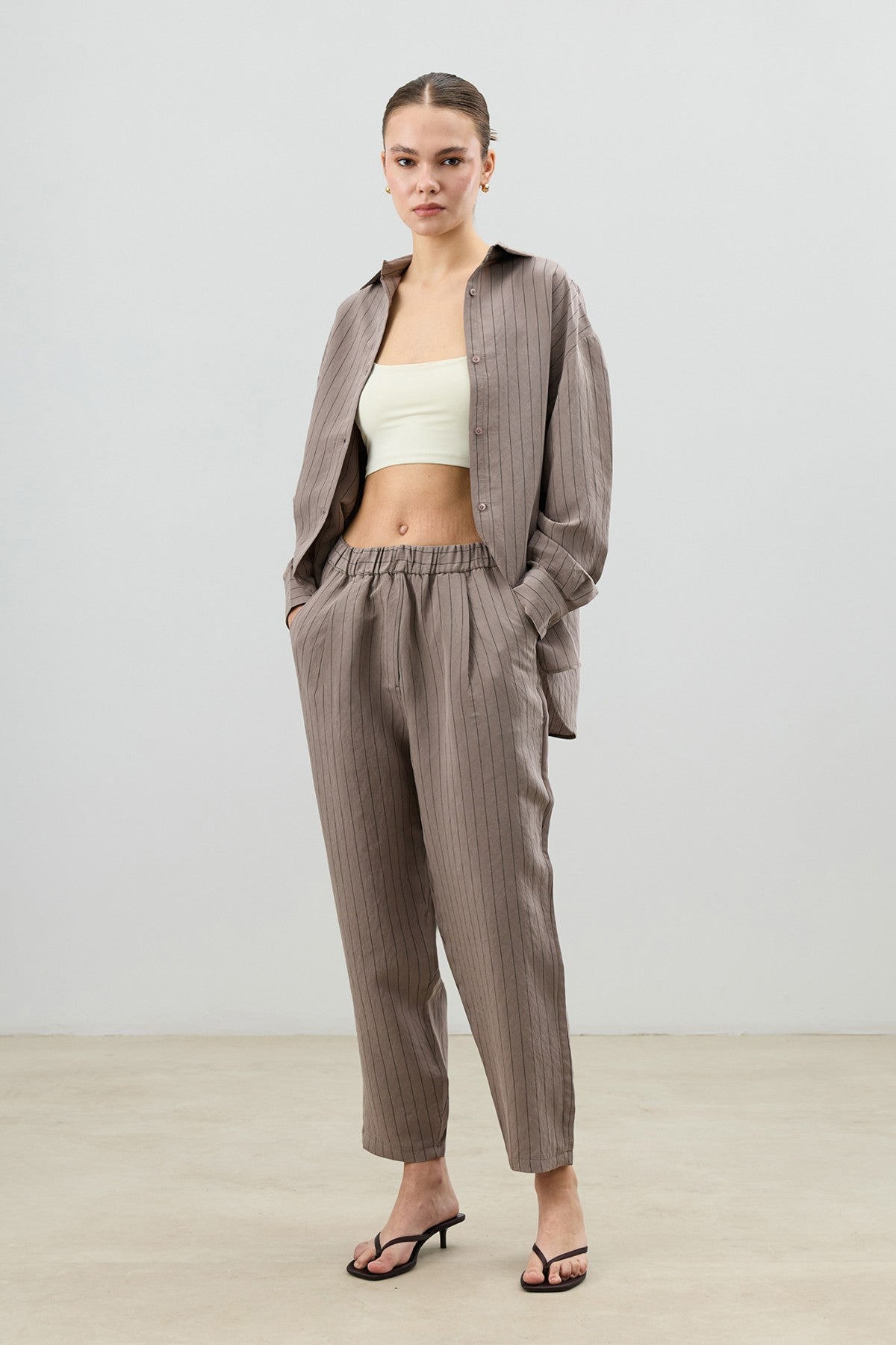 Women's Striped Suit with Modal Blend