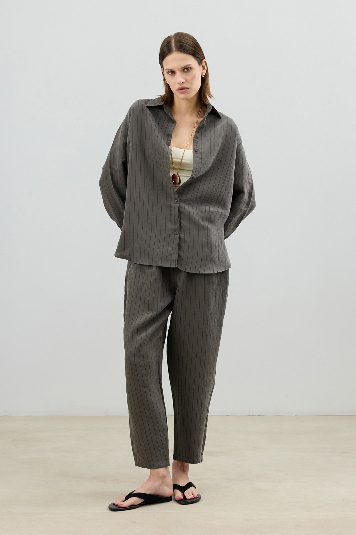 Antioch Modal-Blend Striped Women's Suit Set