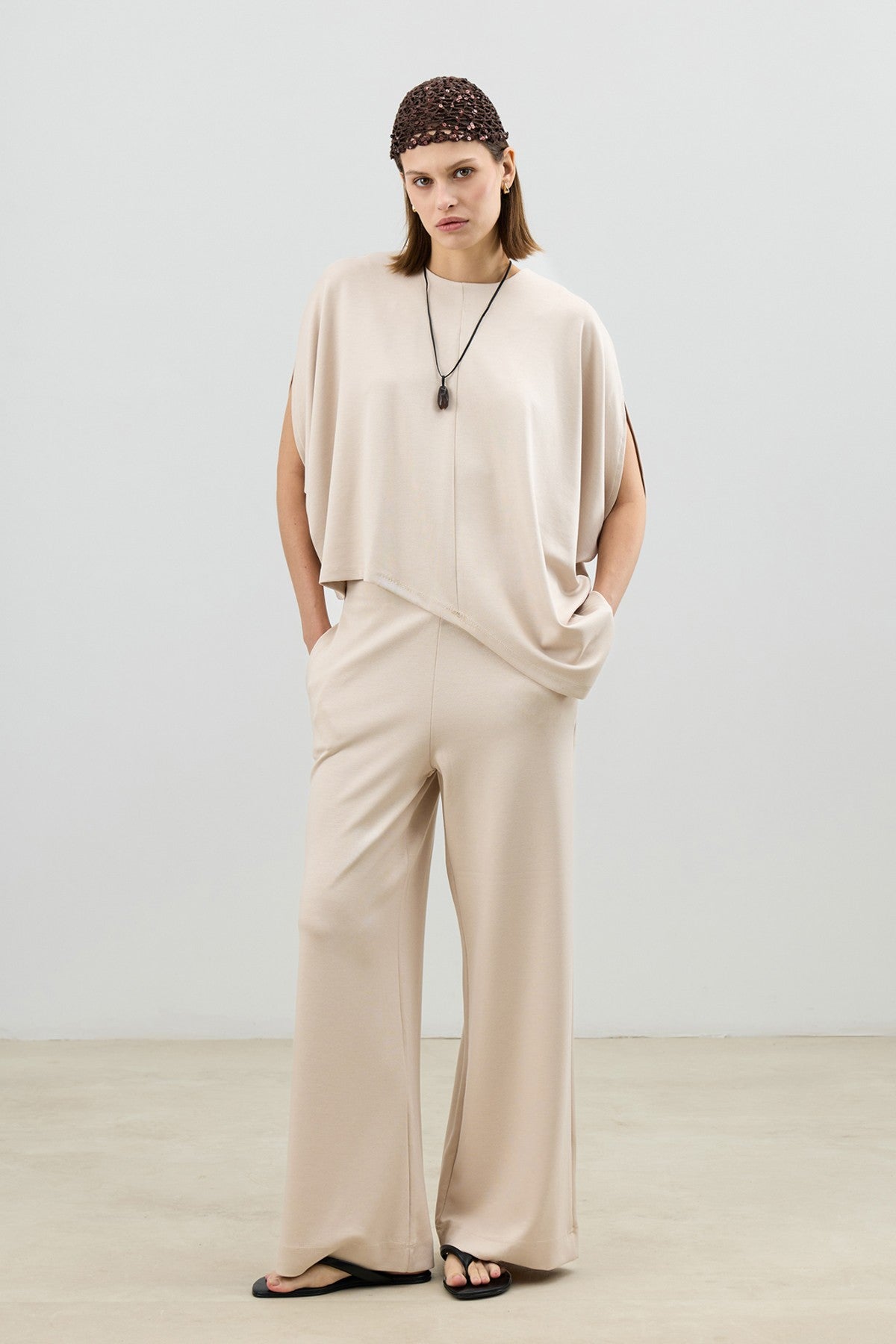 Antioch Asymmetrical-Cut Draped Women's Set