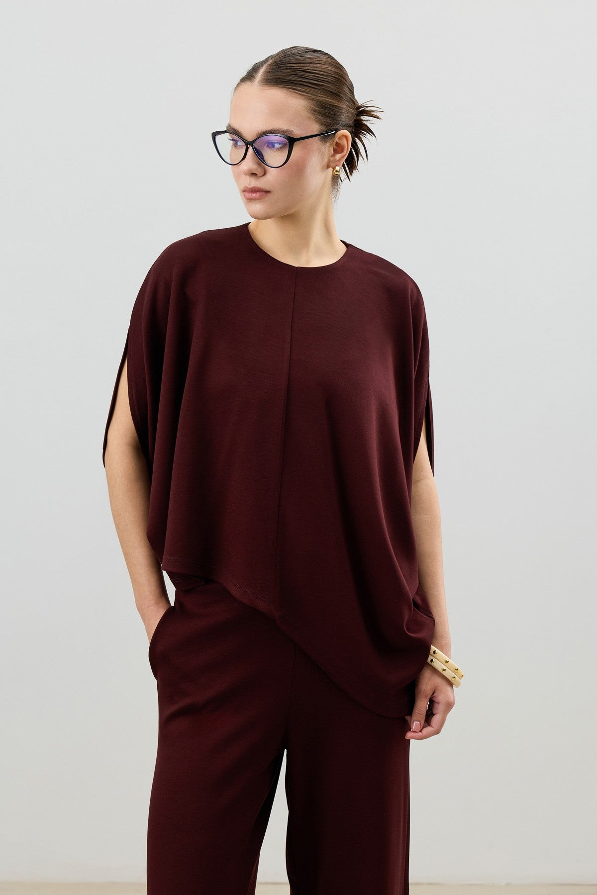 Antioch Asymmetrical-Cut Draped Women's Set