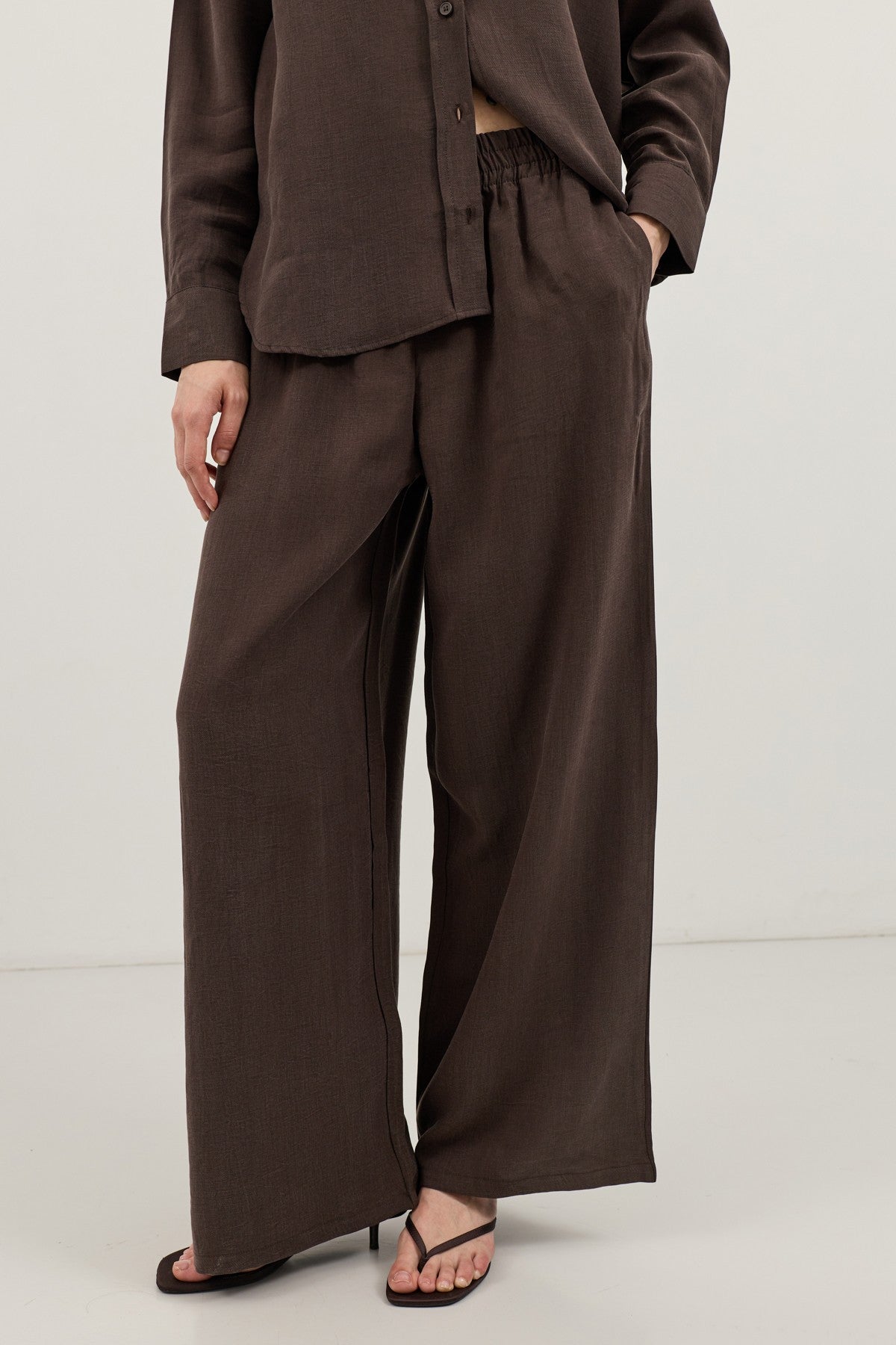 Wide-Leg Pants and Shirt Set