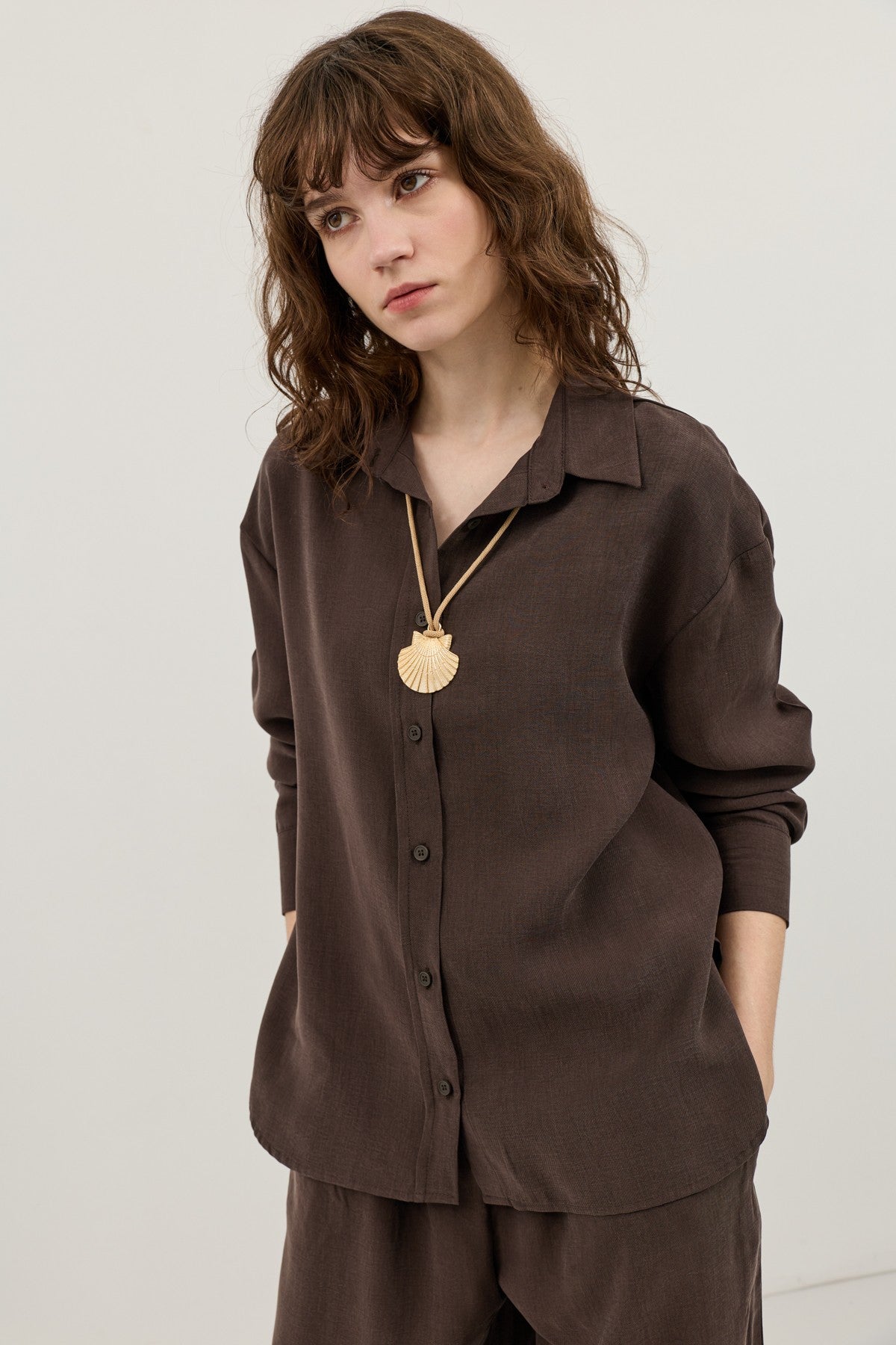 Wide-Leg Pants and Shirt Set