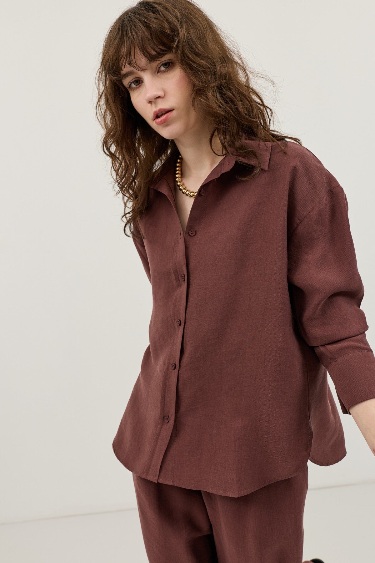 Wide-Leg Pants and Shirt Set