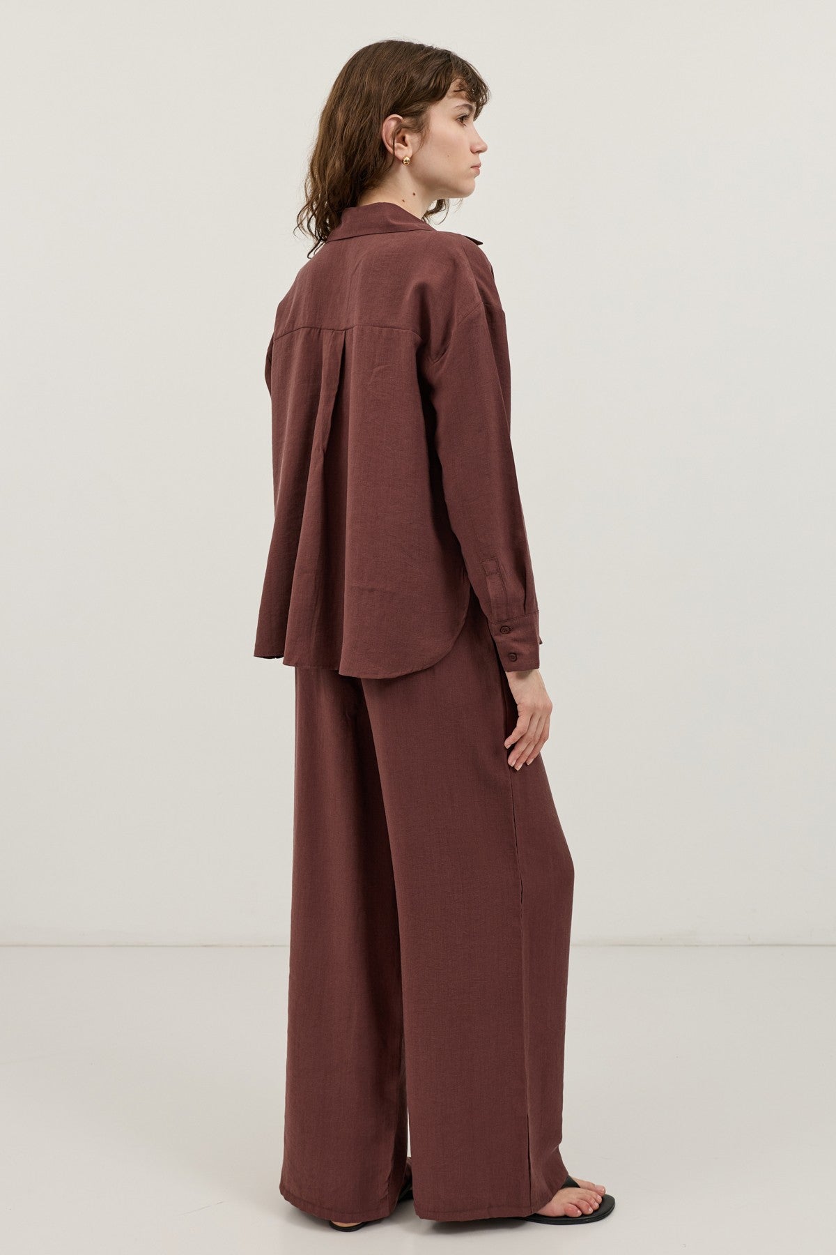 Wide-Leg Pants and Shirt Set