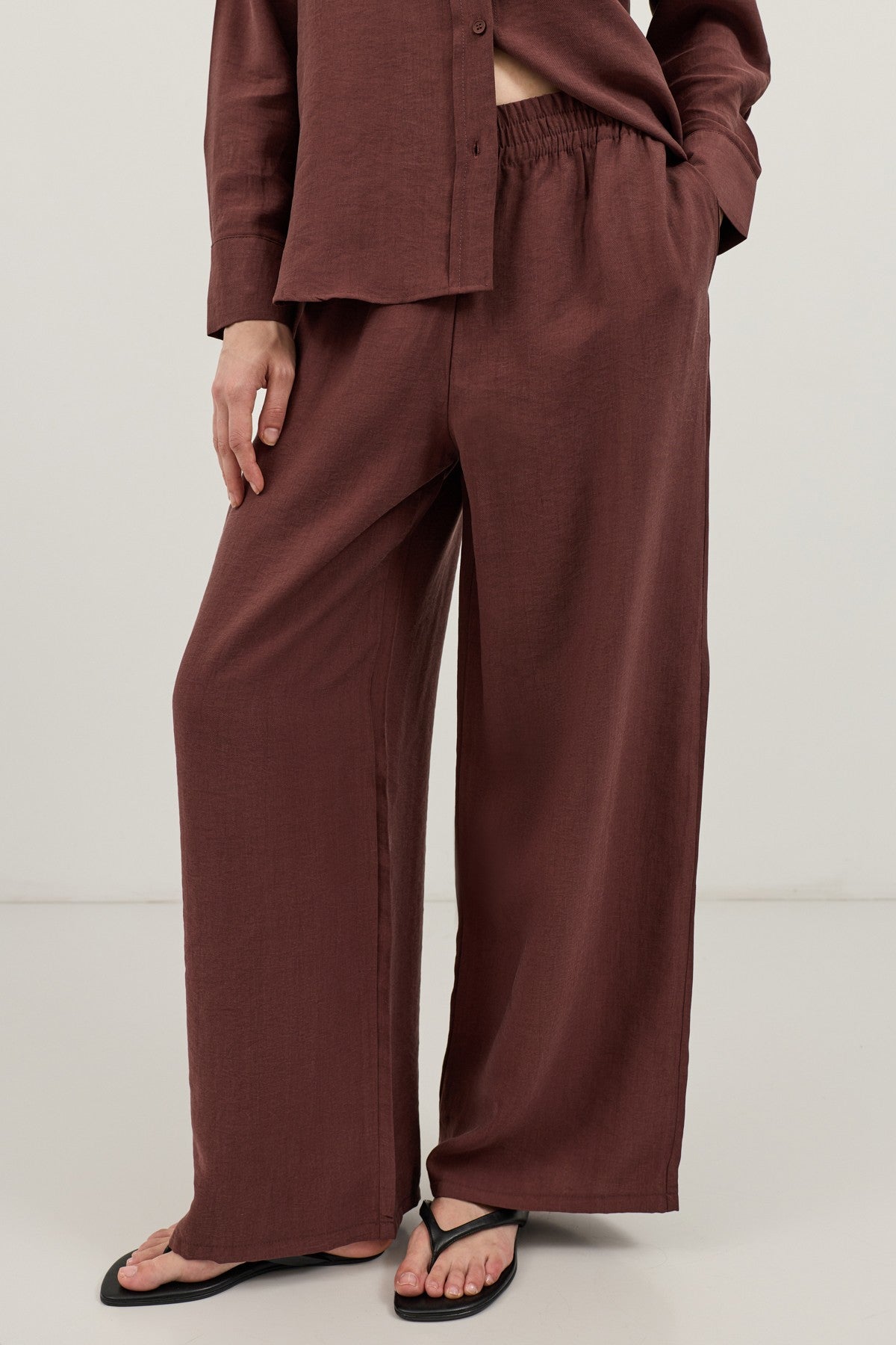 Wide-Leg Pants and Shirt Set