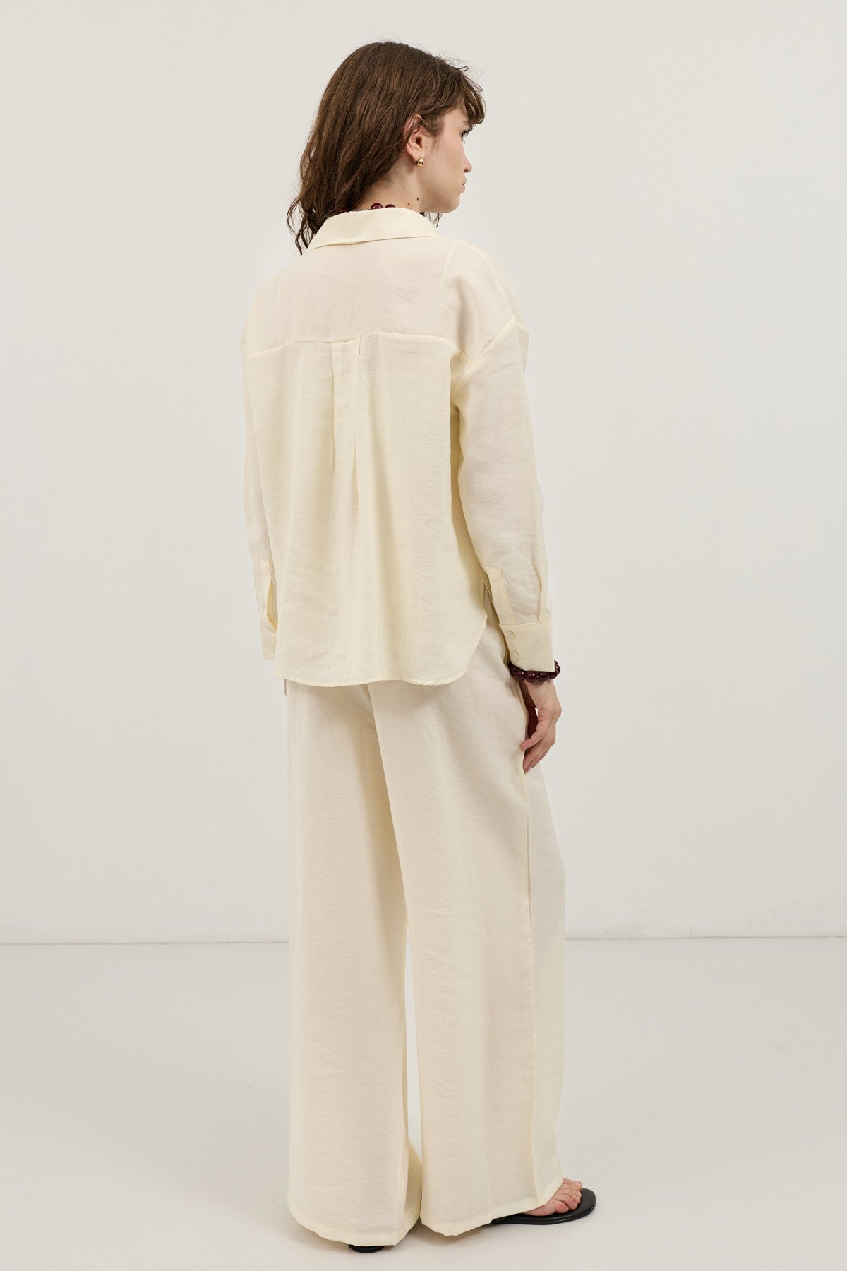 Wide-Leg Pants and Shirt Set
