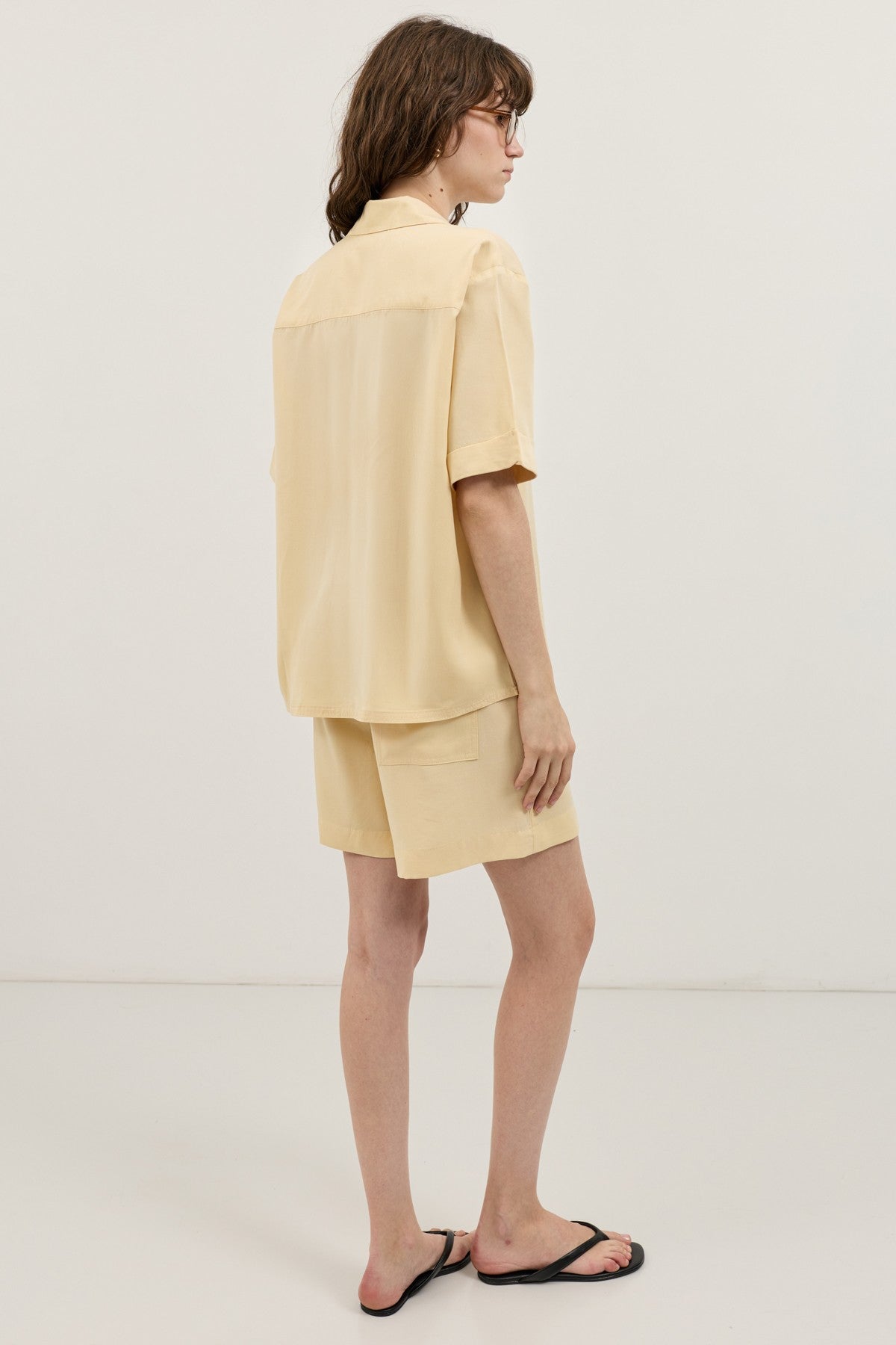 100% Lyocell Shirt and Shorts Set for Women