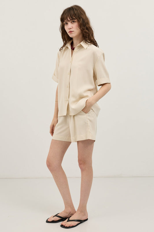 100% Lyocell Shirt and Shorts Set for Women