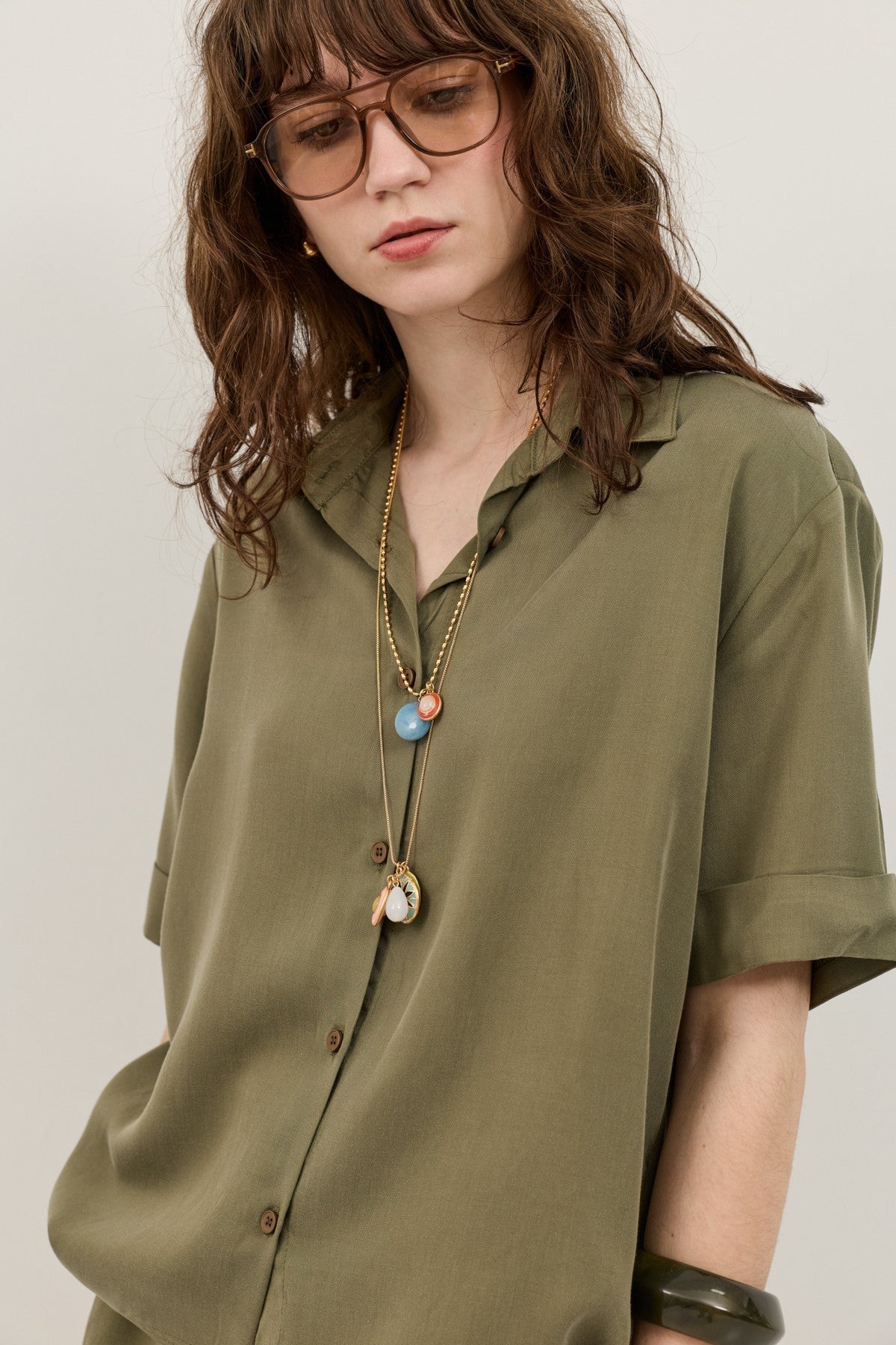 100% Lyocell Shirt and Shorts Set for Women