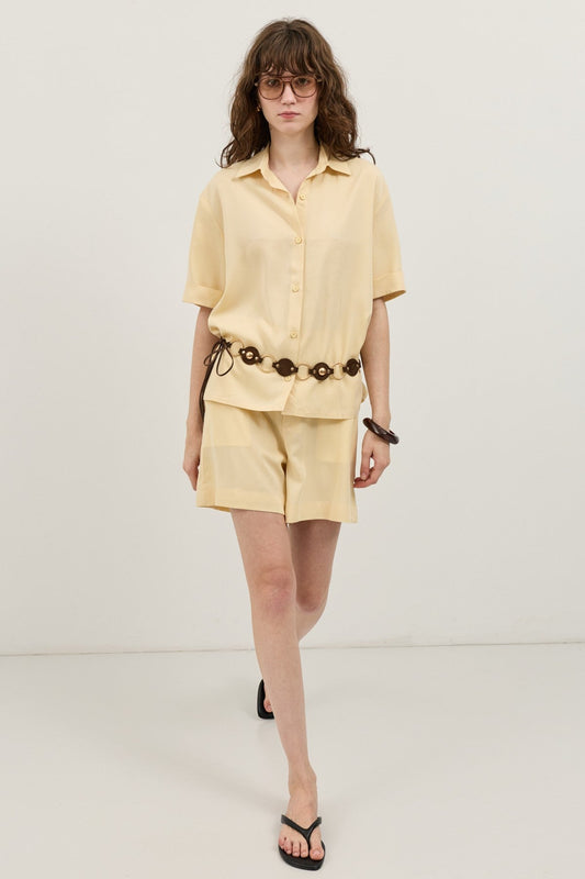 100% Lyocell Shirt and Shorts Set for Women