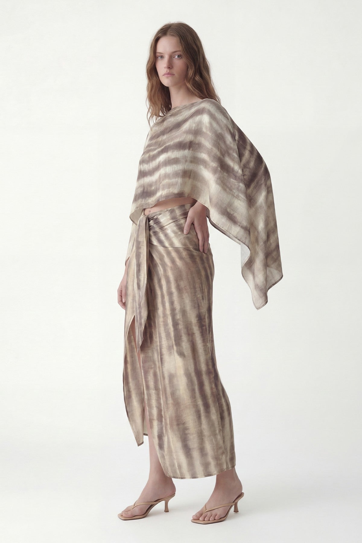 Slit Skirt and Pareo Set