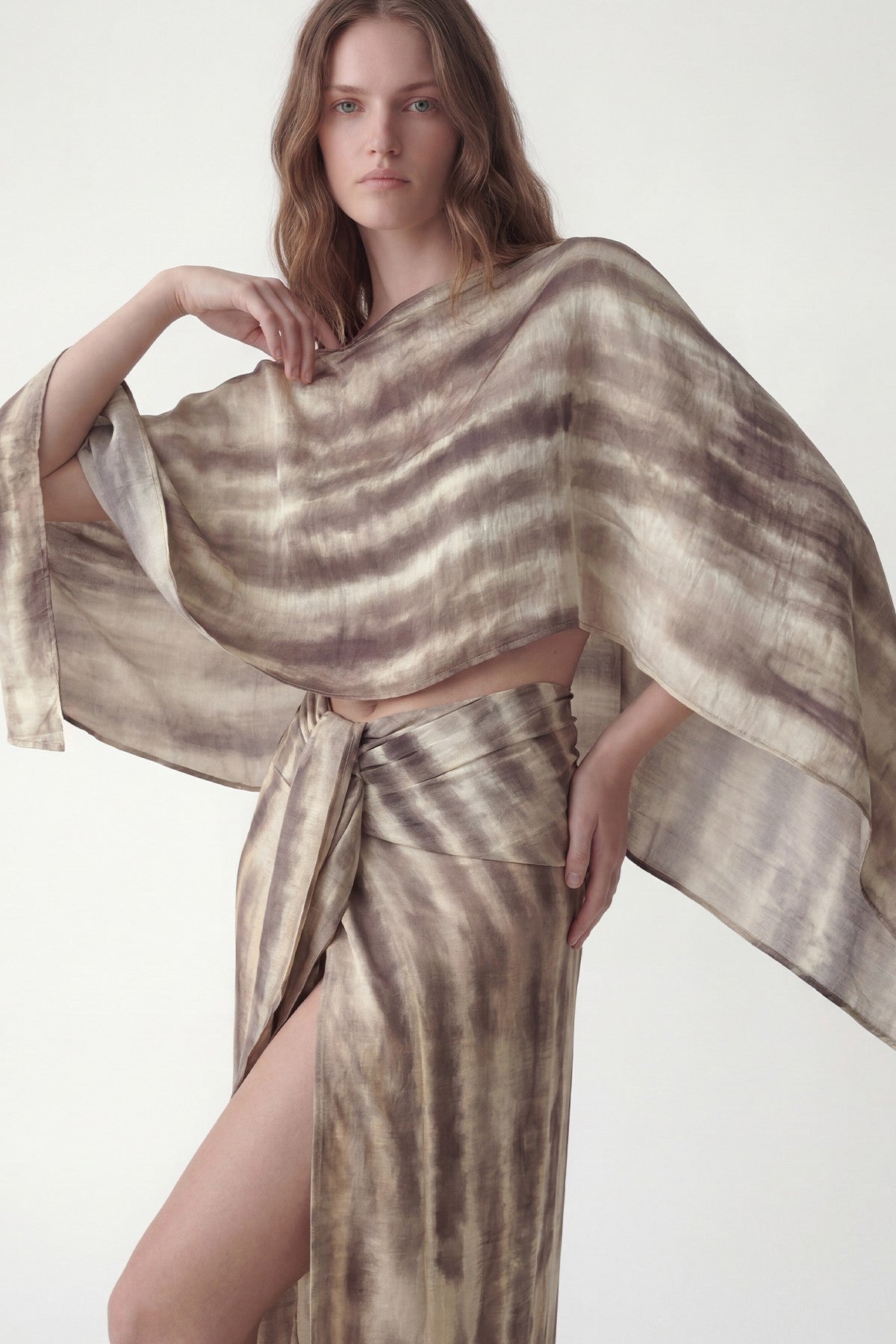 Slit Skirt and Pareo Set
