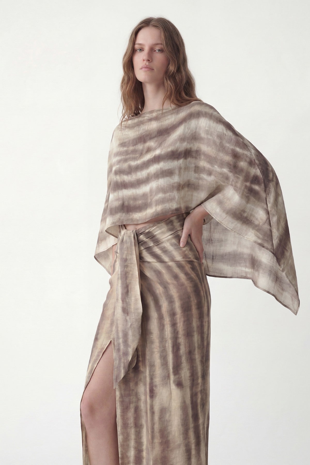 Slit Skirt and Pareo Set