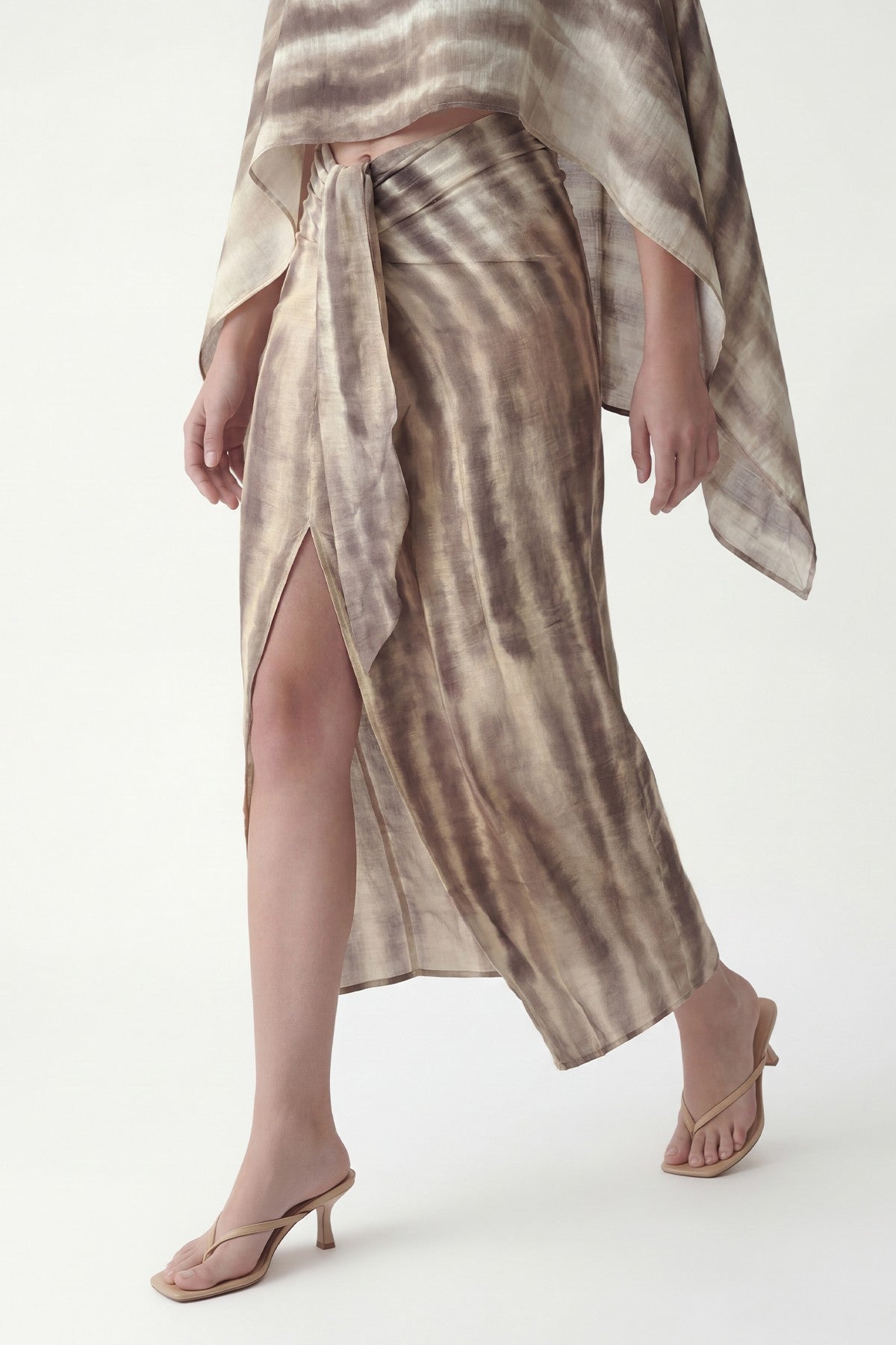Slit Skirt and Pareo Set