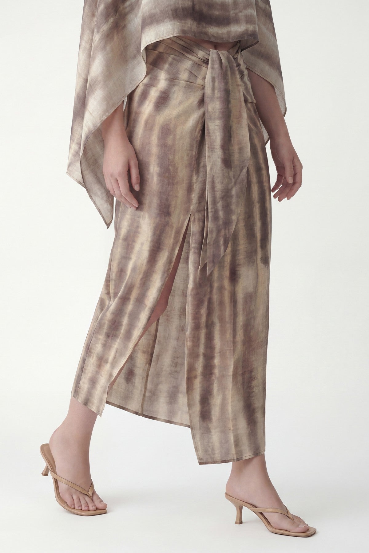Slit Skirt and Pareo Set