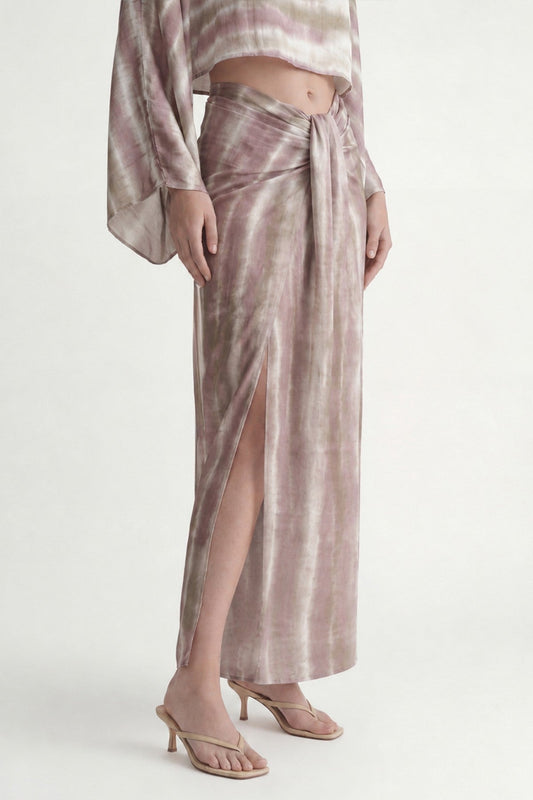 Slit Skirt and Pareo Set