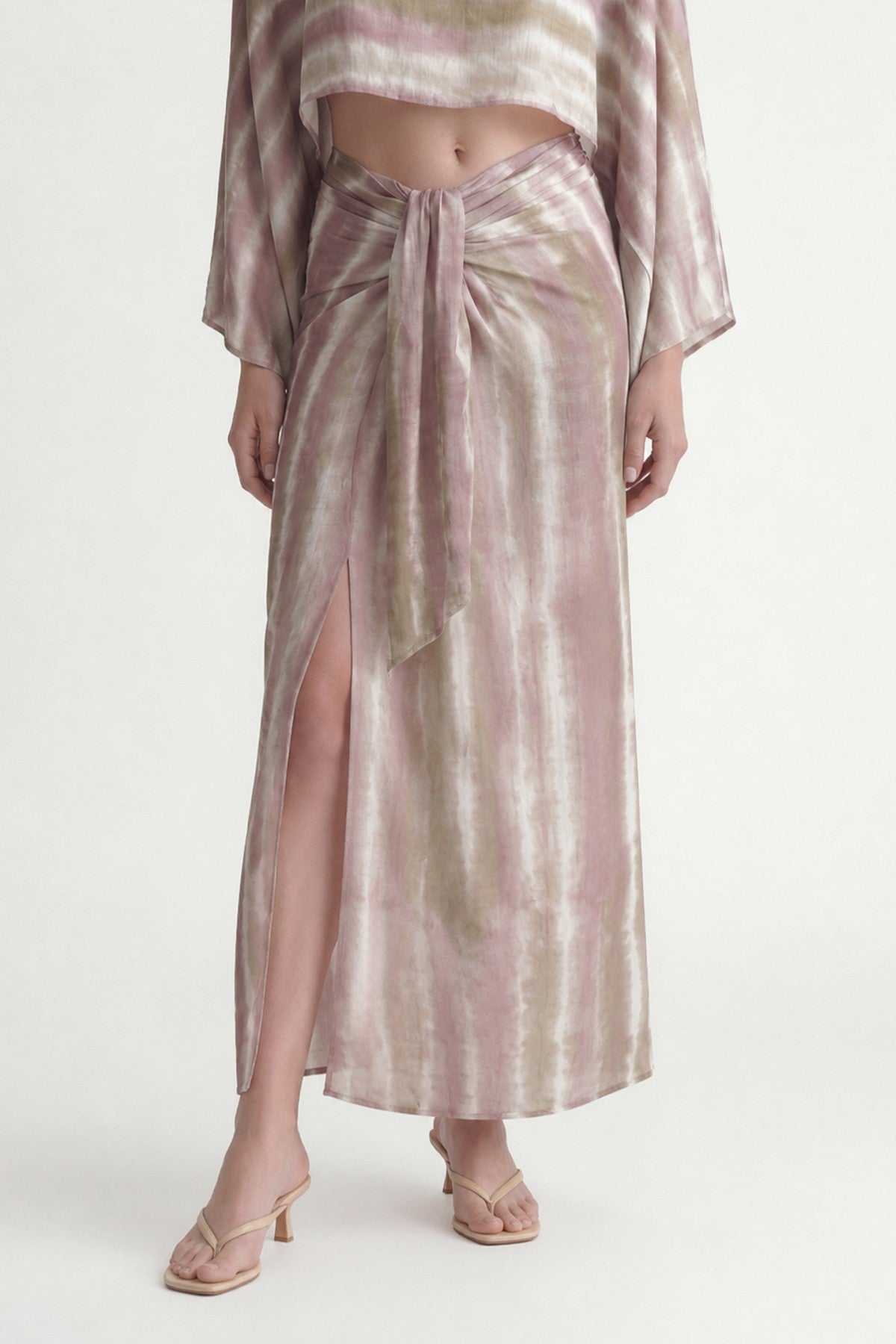 Slit Skirt and Pareo Set