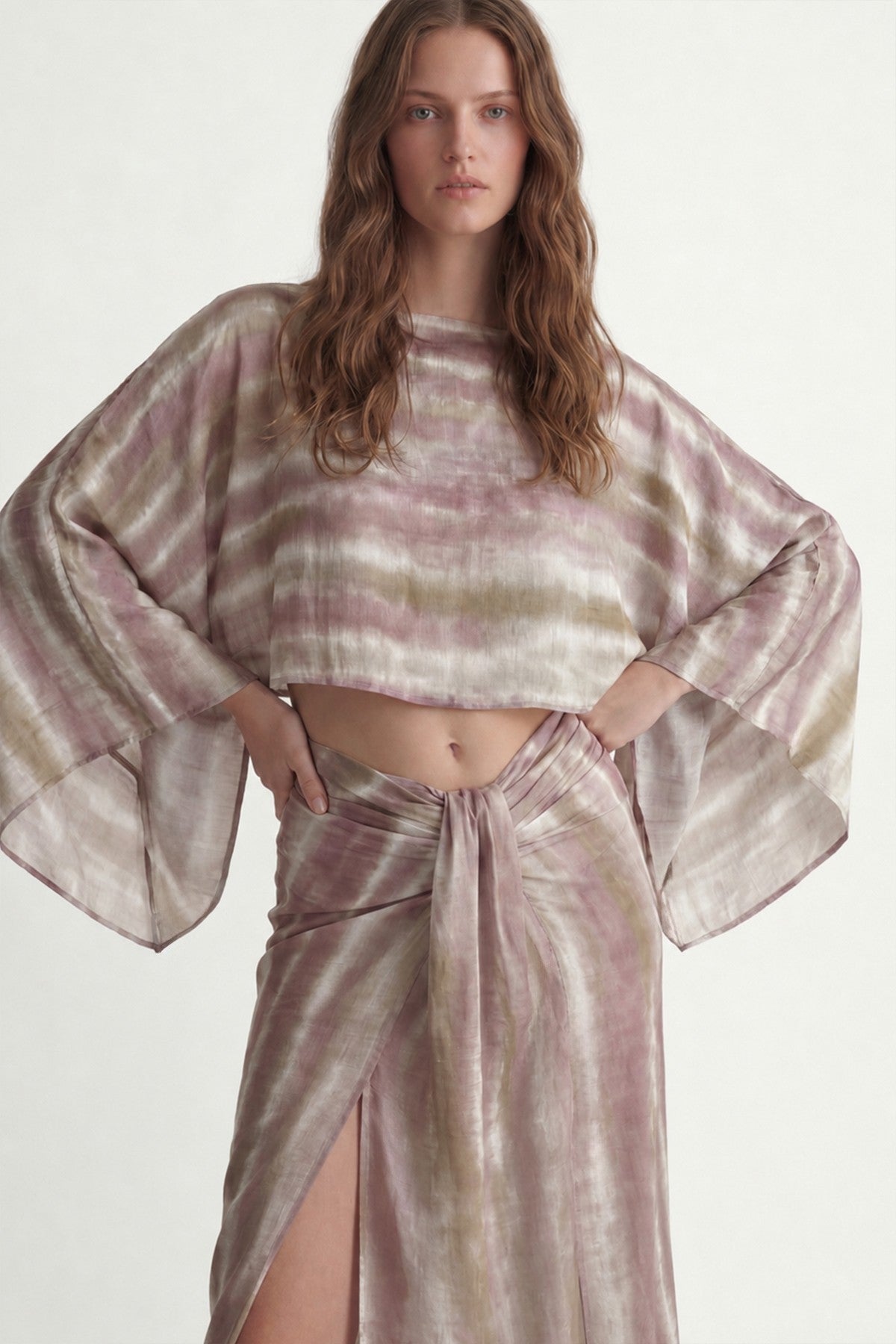 Slit Skirt and Pareo Set