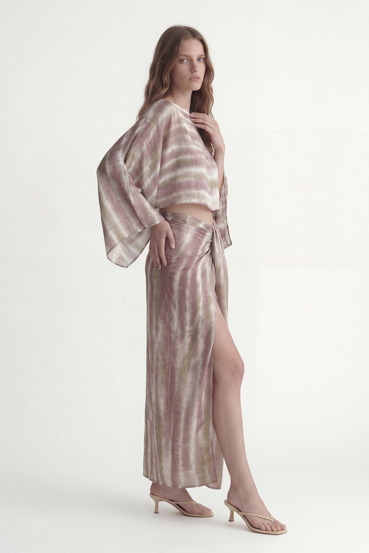 Slit Skirt and Pareo Set